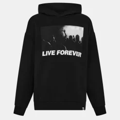 Hoodies*Pretty Green Live Forever Hoody Sn61 in Black