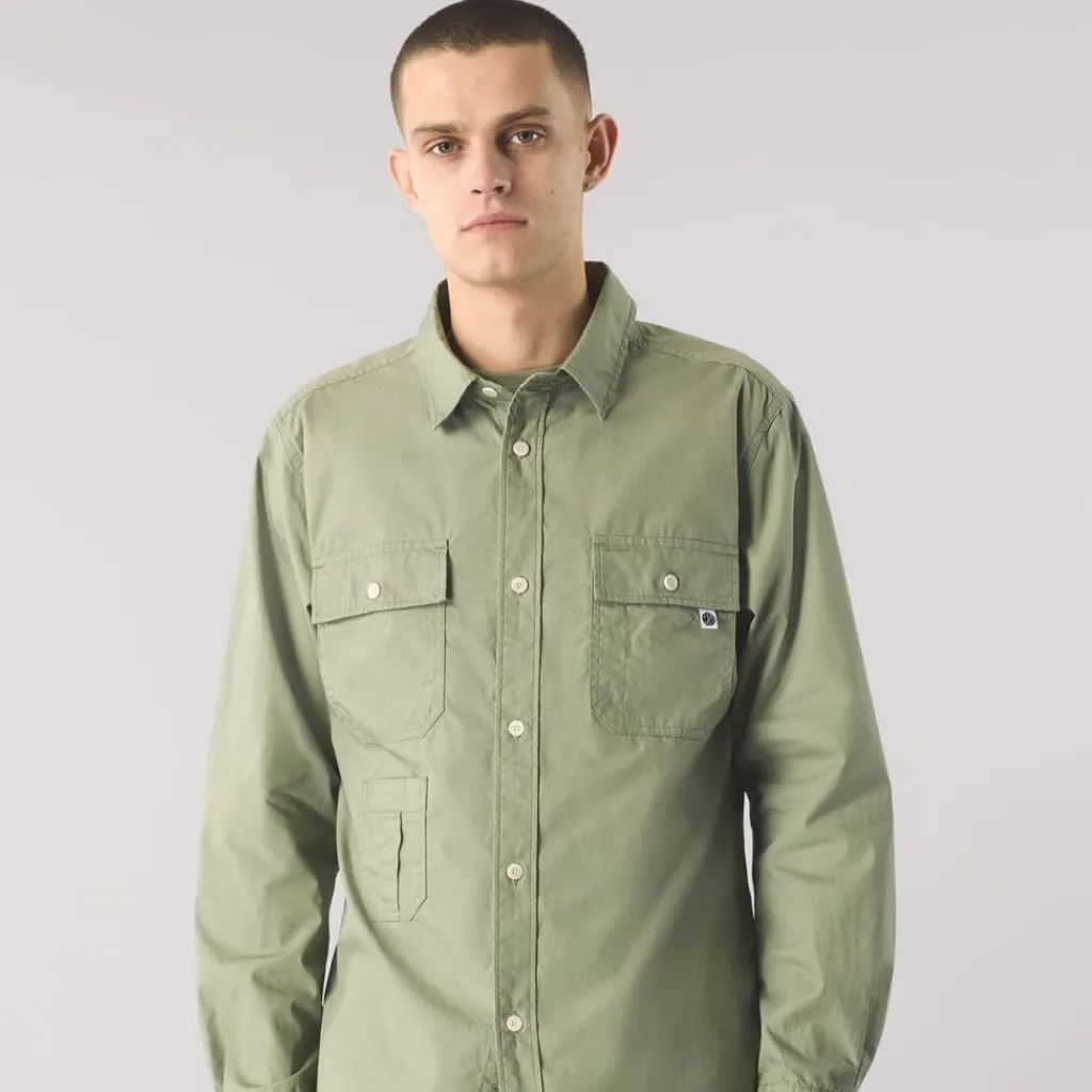 Shirts*Pretty Green Long Sleeve Shirt in Green