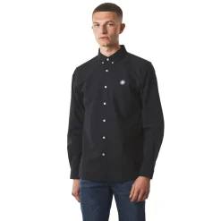 Shirts*Pretty Green Oxford Long Sleeve Regular Fit Shirt in Black