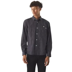 Shirts*Pretty Green Tonal Paisley Regular Fit Shirt in Black
