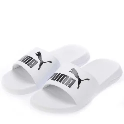 Beach Shoes*Puma Adults Popcat Logo Sliders in White