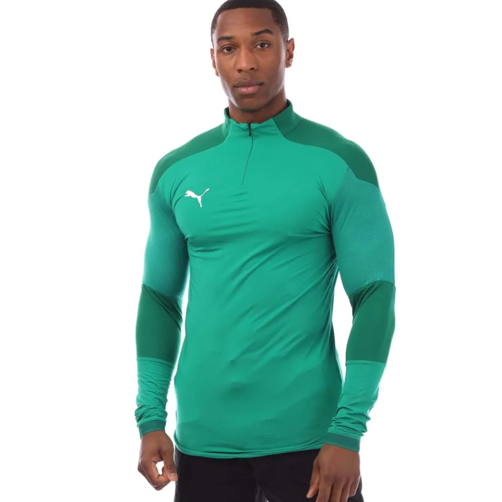 Fitness And Gym Tops*Puma Final Training 1/4 Zip Top in Green
