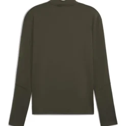 Fitness And Gymwear*Puma Flex Zip Neck Long Sleeve Athletic Top in Green