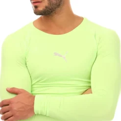 Fitness And Gymwear|T-Shirts And Vests*Puma LIGA Baselayer Long Sleeve T-Shirt in Lime