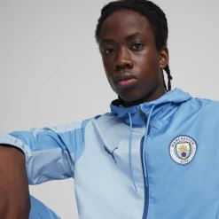 Tracksuits*Puma Manchester City Pre Match Woven Jacket Adults in Blue
