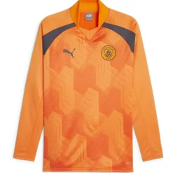 Football And Rugby Clothing*Puma Manchester City Pre Match Sweat T-Shirt 2023 2024 Adults in Orange