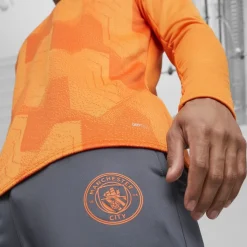 Football And Rugby Clothing*Puma Manchester City Pre Match Sweat T-Shirt 2023 2024 Adults in Orange