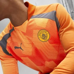 Football And Rugby Clothing*Puma Manchester City Pre Match Sweat T-Shirt 2023 2024 Adults in Orange
