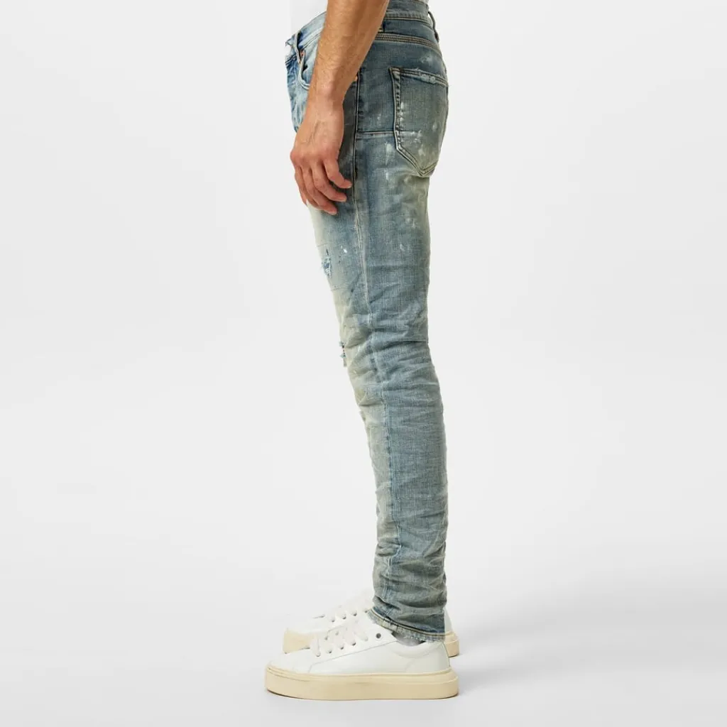Jeans*Purple Brand Mid Rise Slim Leg Jeans in Blue