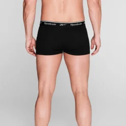 Underwear And Socks*Reebok Mens 4 Pack Boxer Shorts in Black