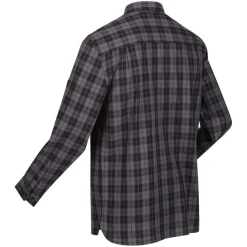 Shirts*Regatta Lance Organic Cotton Long Sleeve Shirt in Black Grey