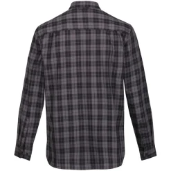 Shirts*Regatta Lance Organic Cotton Long Sleeve Shirt in Black Grey