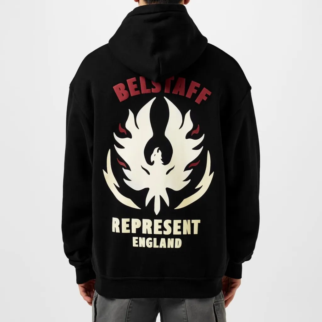 Hoodies*Represent X Belong Sleeve T-Shirtaff Flame Phoenix Hoodie in Black