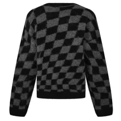Knitwear*Represent X Belong Sleeve T-Shirtaff Checkerboard Knit Jumper in Grey