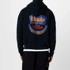 Hoodies*Rhude Grand Cru Hooded Sweatshirt in Black