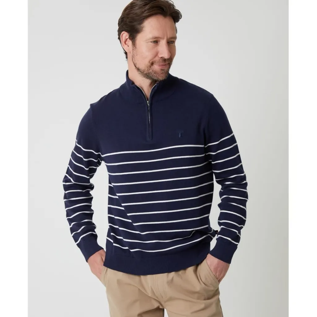 Knitwear*Saltwell Jmpr Quarter zp in Blue
