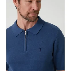 Knitwear*Saltwell Sslvzp Polo in Blue