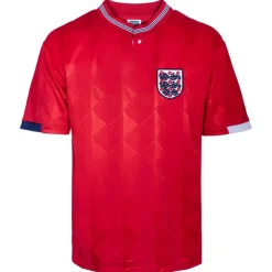 Football And Rugby Clothing*Score Draw England Away Shirt 1989 Adults in Red