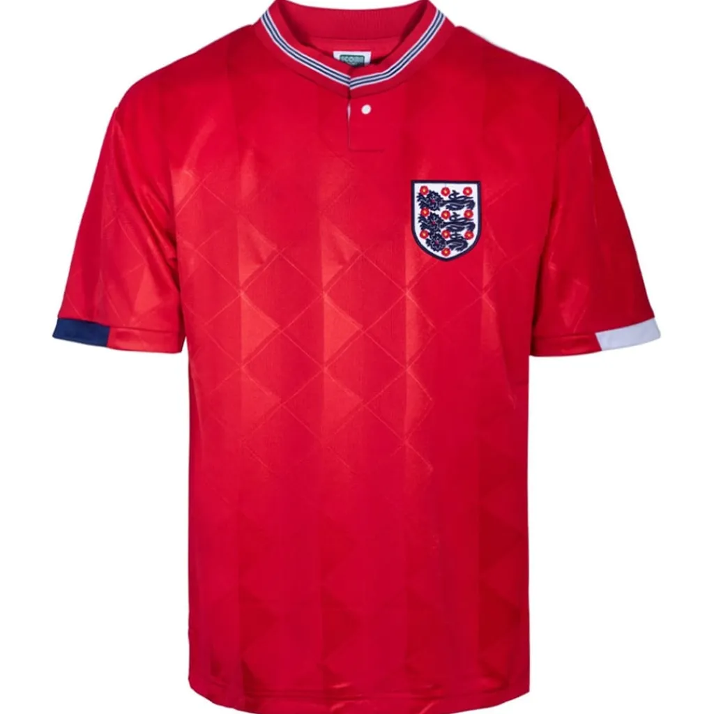 Football And Rugby Clothing*Score Draw England Away Shirt 1989 Adults in Red
