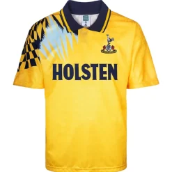 Football And Rugby Clothing*Score Draw Tottenham Hotspur Retro Away Shirt 92 Adults in Yellow