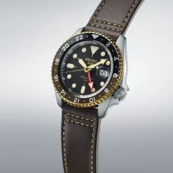 Jewellery-Watches*Seiko 5 Sports Skx Gmt Bi Colour Watch in Silver
