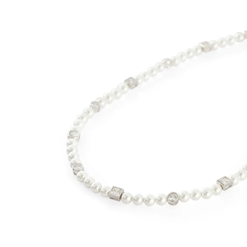 Jewellery-Watches*Serge DeNimes Pearl Chain Necklace with Crystal in Silver