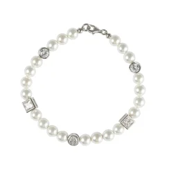 Jewellery-Watches*Serge DeNimes Pearl Chain Bracelet with Crystal in Silver