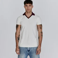 Polo Shirts*SikSilk Contrast Collared Slim Fit Polo Shirt in White