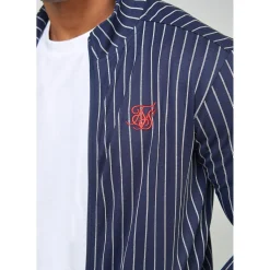 Tracksuits*SikSilk Pins Athletic Mock Neck Long Sleeve Top in Blue