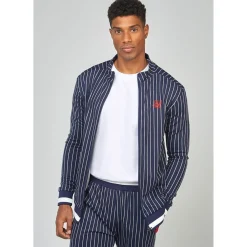 Tracksuits*SikSilk Pins Athletic Mock Neck Long Sleeve Top in Blue