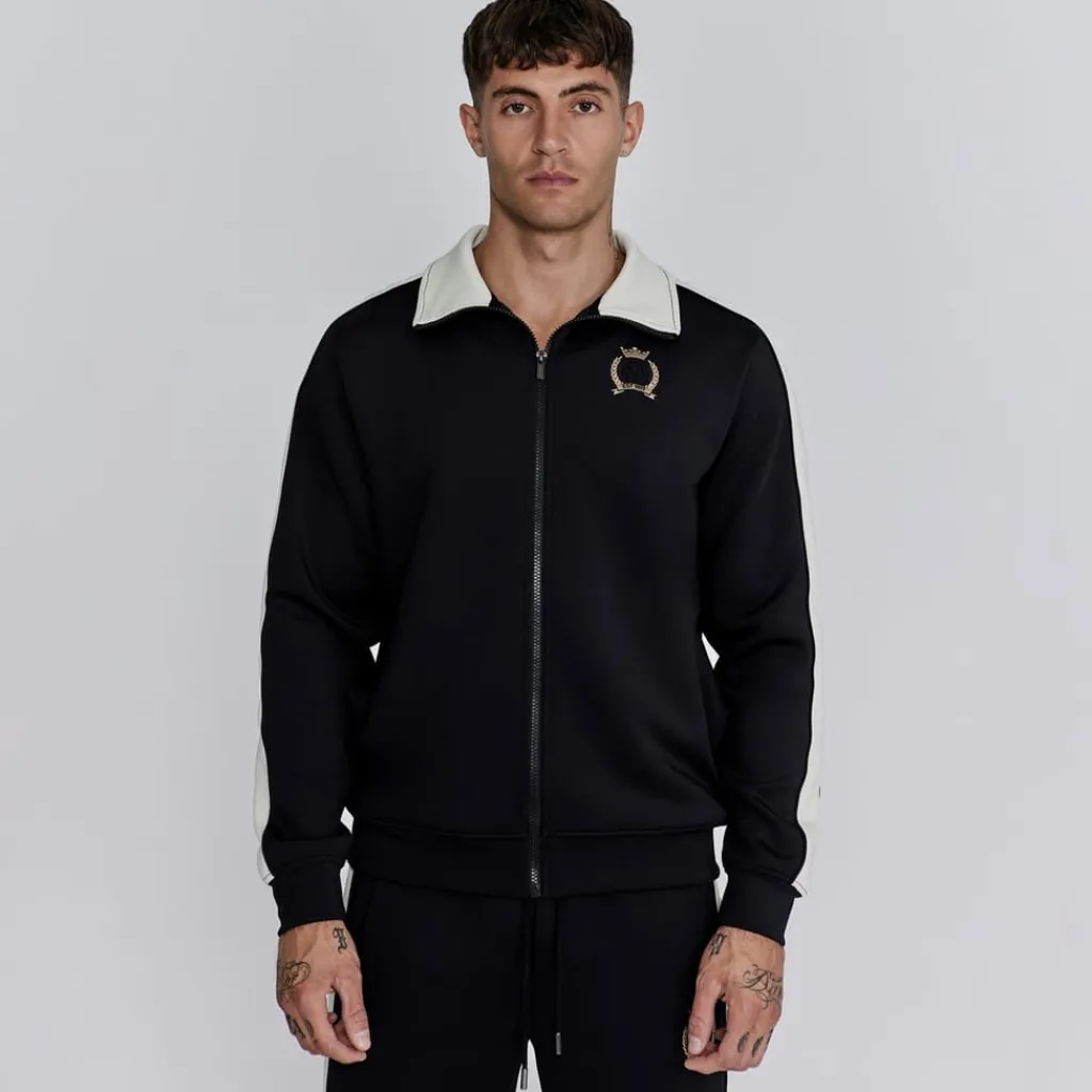 Tracksuits*SikSilk Regular Fit Crest Athletic Top in Black