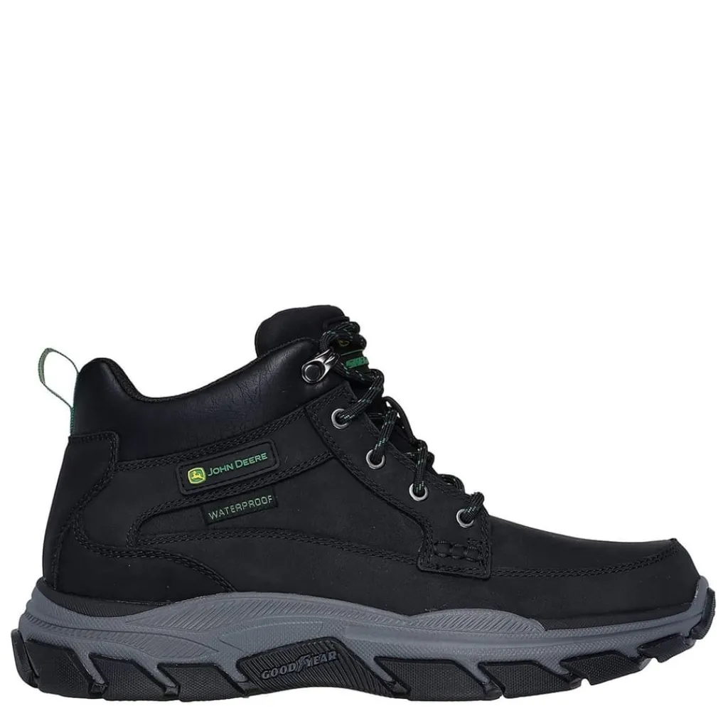 Boots*Skechers John Deere Mid Top Steel Toe Rain Boots in Black