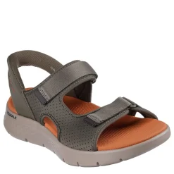 Beach Shoes*Skechers Mens Slip Ins Quarter Strap Sandal Flat Sandals in Green