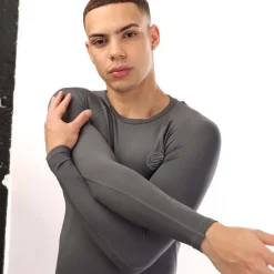 Fitness And Gymwear*Skins Series-2 Long Sleeve Top in Charcoal