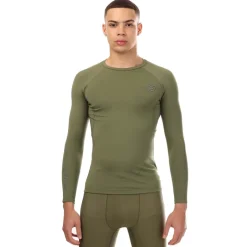 Fitness And Gymwear*Skins Series-2 Long Sleeve Top in Khaki