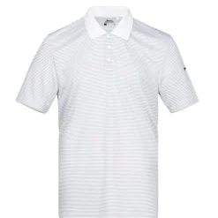 Polo Shirts*Slazenger Mens Micro Stripe Golf Polo Shirt in White