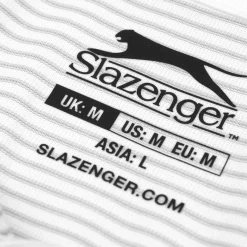 Polo Shirts*Slazenger Mens Micro Stripe Golf Polo Shirt in White