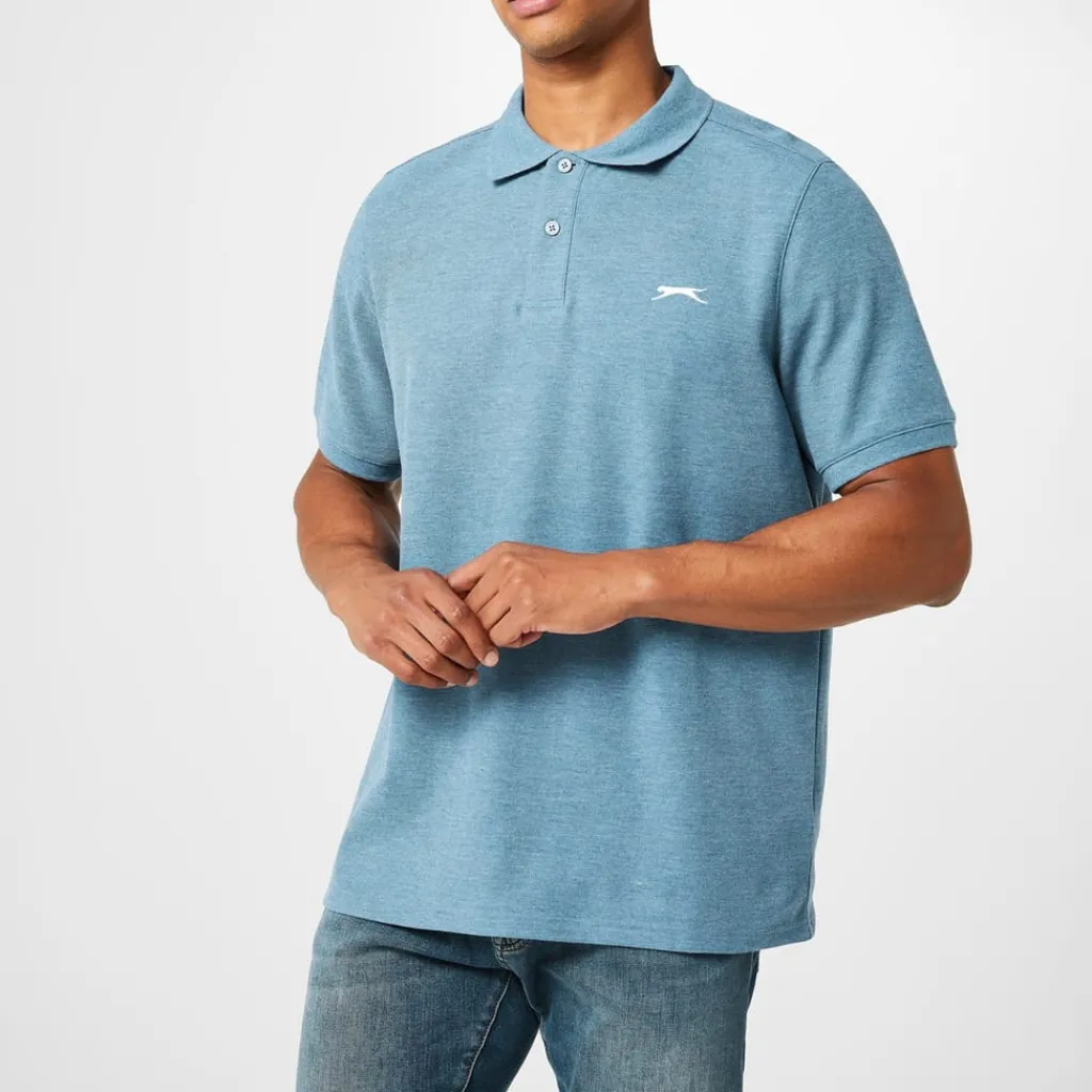 Polo Shirts*Slazenger Mens Plain Polo Shirt in Blue