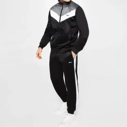 Tracksuits*Slazenger Mens Polyester Tracksuit in Black