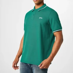 Polo Shirts*Slazenger Mens Tipped Polo Shirt in Blue