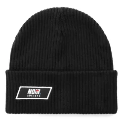 Caps-Hats*Societe Noir Noir Woven Patch Beanie in Black