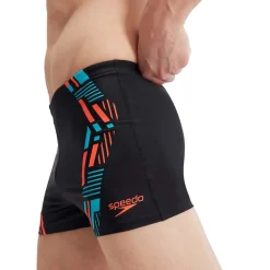 Fitness And Gym Shorts*Speedo Tech Print Aquashorts in black orange