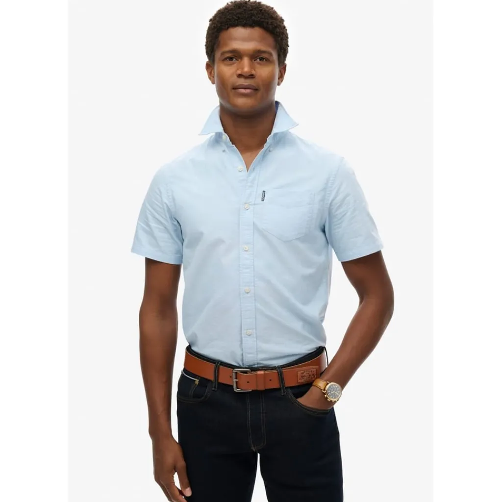 Shirts*Superdry Regular Fit Short Sleeve Shirt in Blue