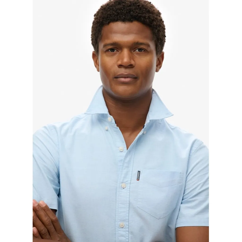 Shirts*Superdry Regular Fit Short Sleeve Shirt in Blue