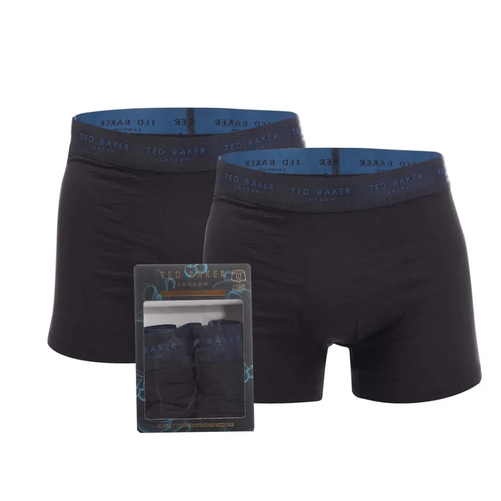 Underwear And Socks*Ted Baker 2 Pack of Modal Trunks in Black