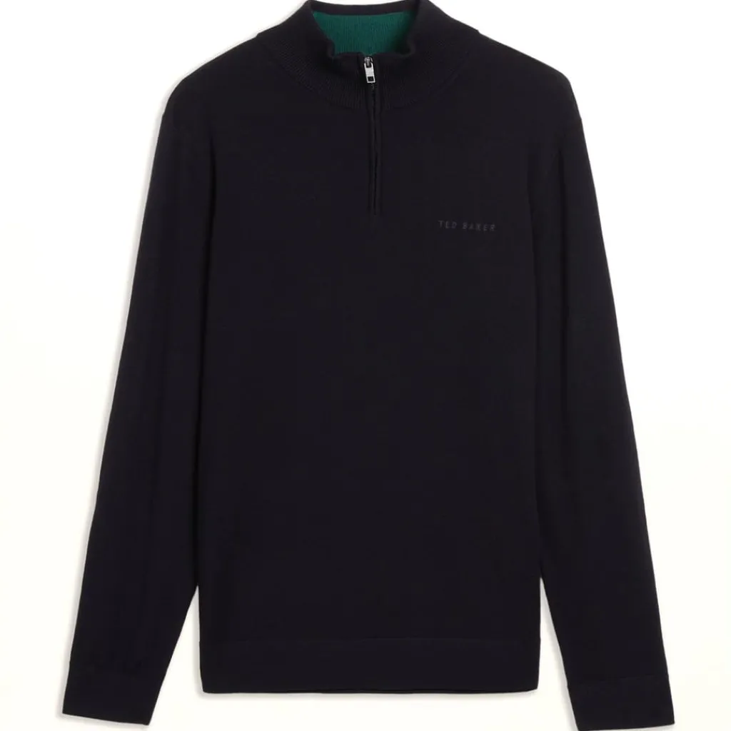 Knitwear*Ted Baker Turtleneck Regular Fit Long Sleeve Sweater in Blue