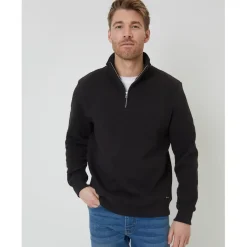 Sweatshirts*Threadbare 1/4 Zip Neck Regular Fit Sweatshirt in Black