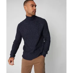 Knitwear*Threadbare Ayres Turtleneck Regular Fit Sweater in Blue