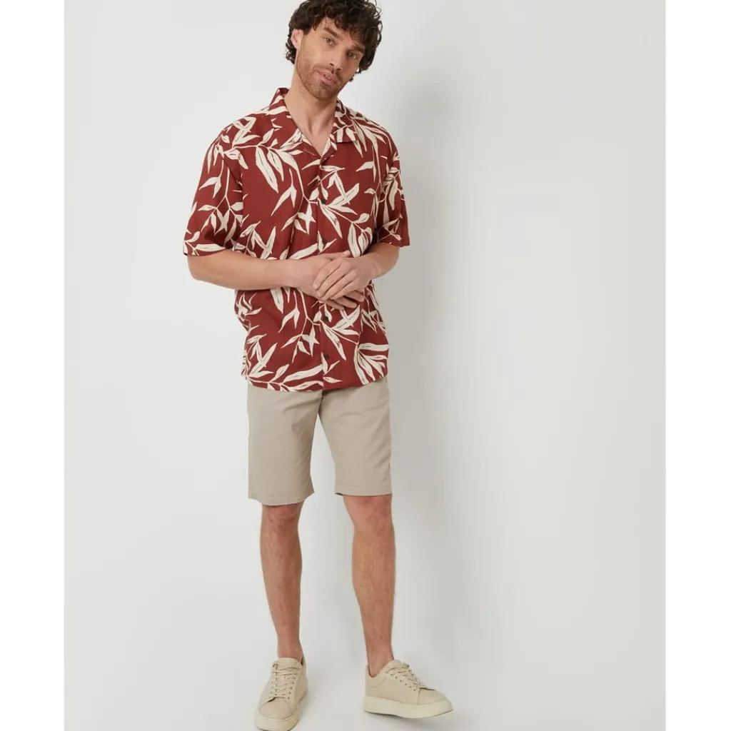 Shirts*Threadbare Bam Relaxed Fit Short Sleeve Shirt in Red
