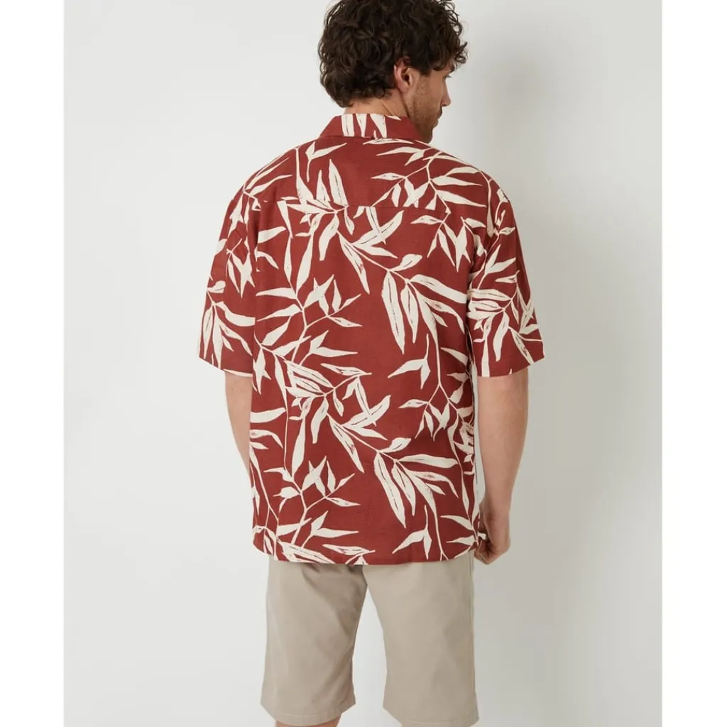 Shirts*Threadbare Bam Relaxed Fit Short Sleeve Shirt in Red